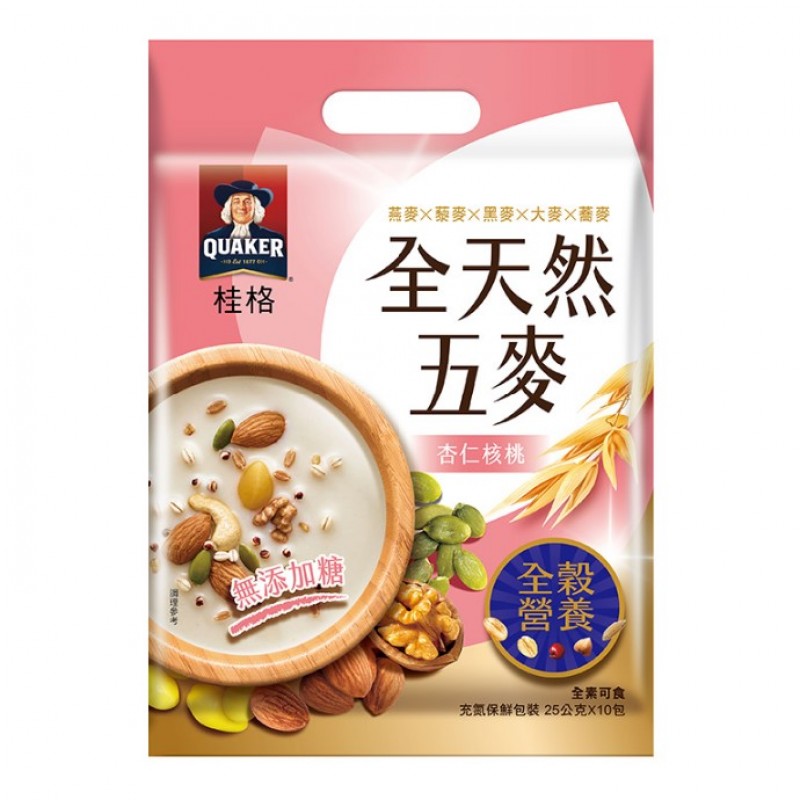 桂格-全天然五麦-杏仁核桃(無糖)全素 Quaker-Almond Walnuts 